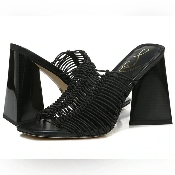 Sam Edelman‎ BLACK Laurette Women's Strappy Open Toe Heels Women’s Size 6 NEW - Picture 2 of 9